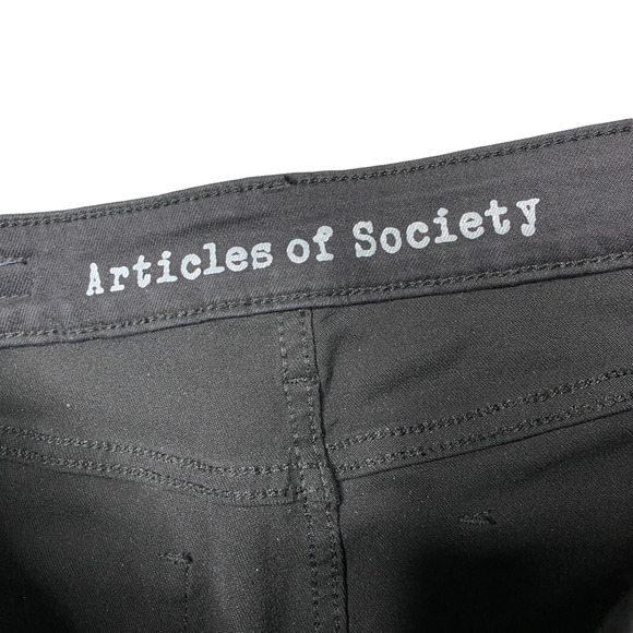 ARTICLES OF SOCIETY Womens Size 28 Sarah Skinny Jeans Bailey Black Silver Stripe - Picture 6 of 8